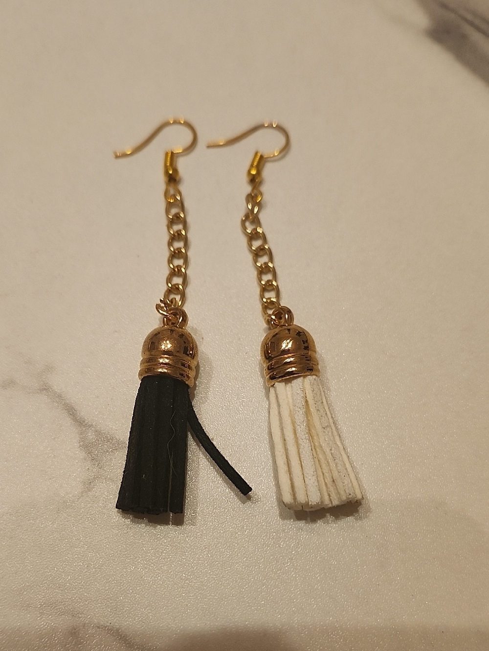 Hand Crafted Shadow & Light Tassel Earrings